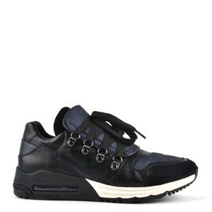 Ash Black Malcom Leather-paneled Sneaker for Men